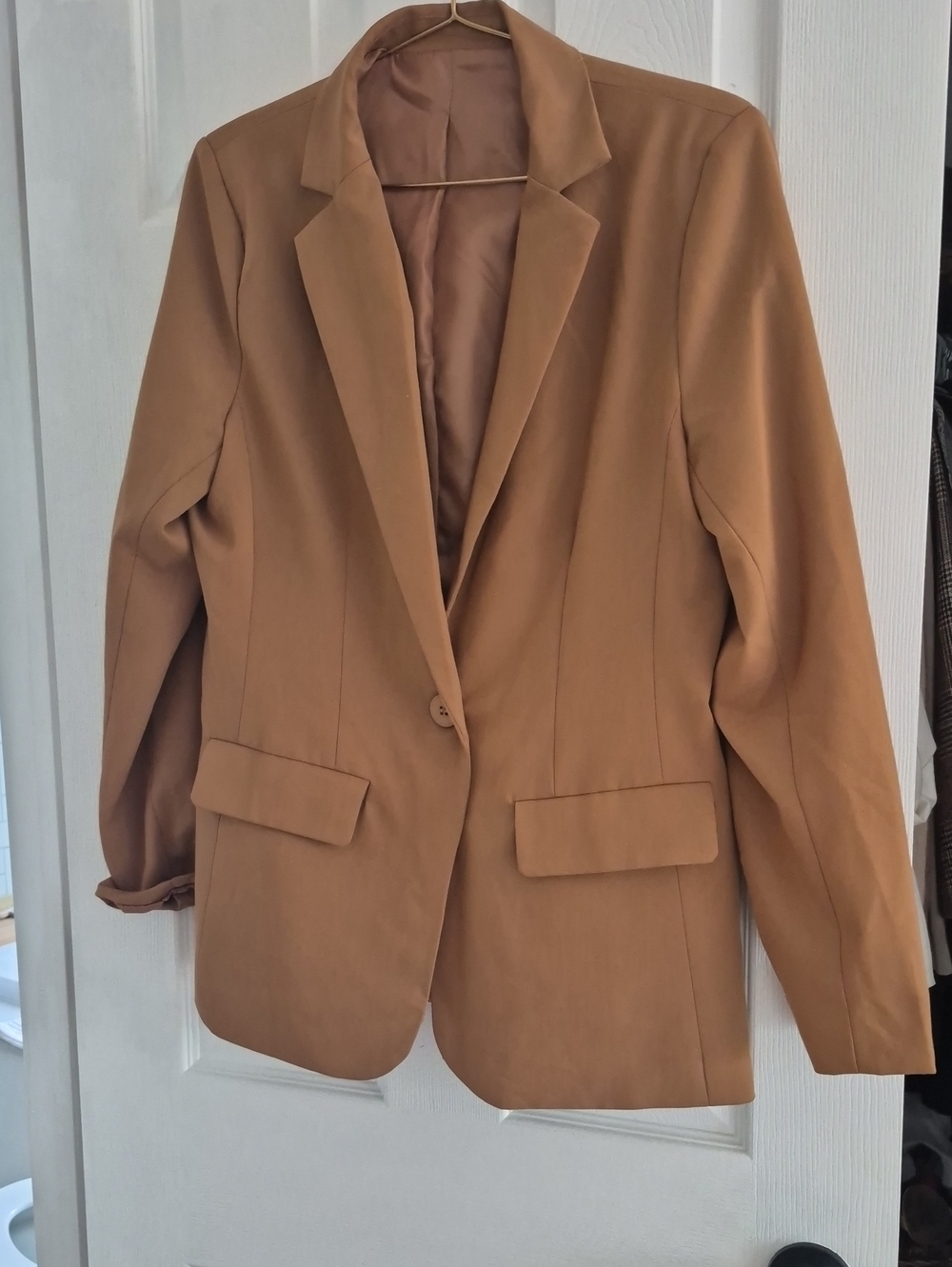 Source Unknown Tan Single-Button Blazer